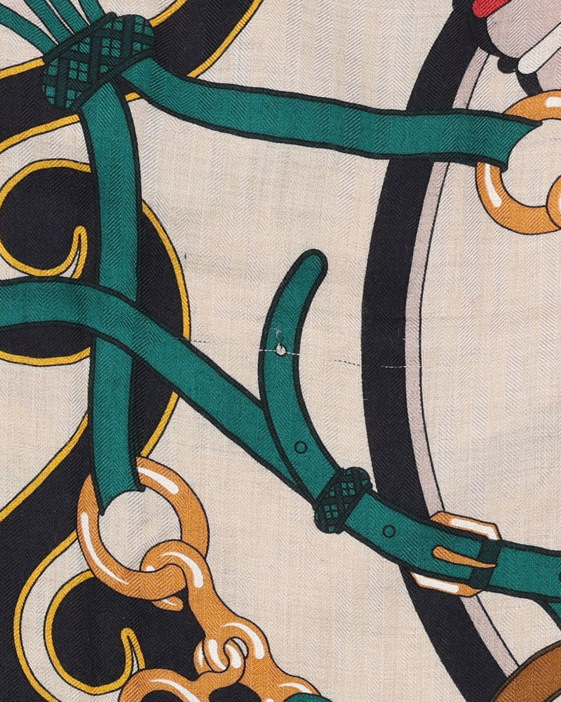 Hermès Harnais en Rosace Cashmere Silk Scarf
