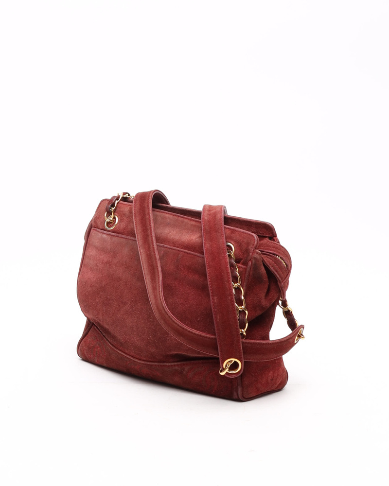 Chanel CC Suede Shoulder Bag