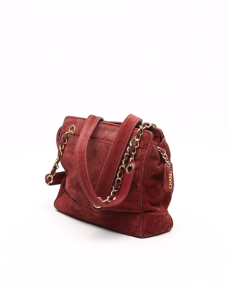 Chanel CC Suede Shoulder Bag
