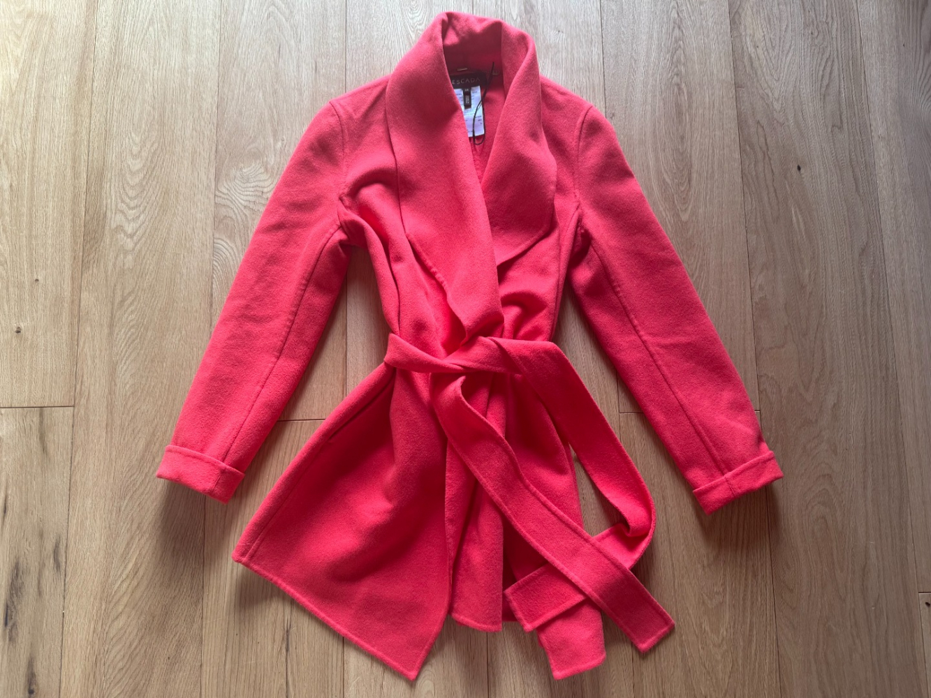 Escada Beautiful and bright:  Brand new Escada vwool, cashmere, angora belted coat!  XS