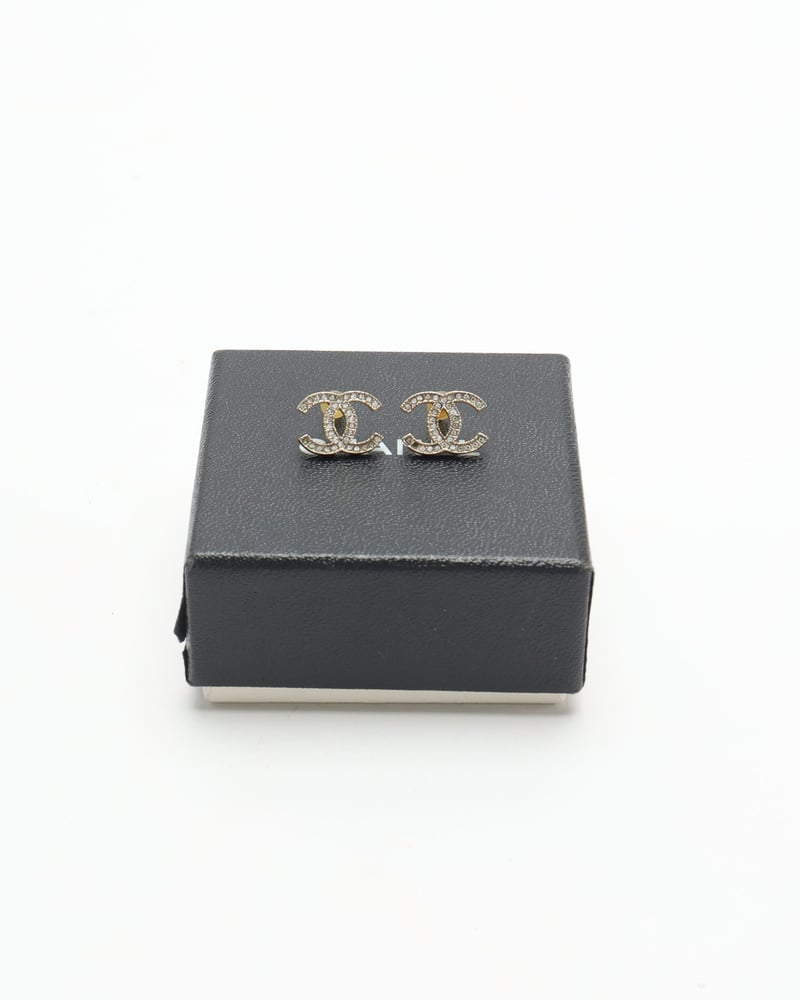 Chanel Coco Mark Rhinestone Earrings