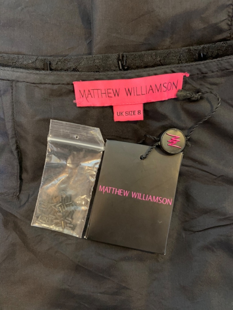 Matthew Williamson Runway Beaded Lace Knielanger Rock mit Perlenschnürung