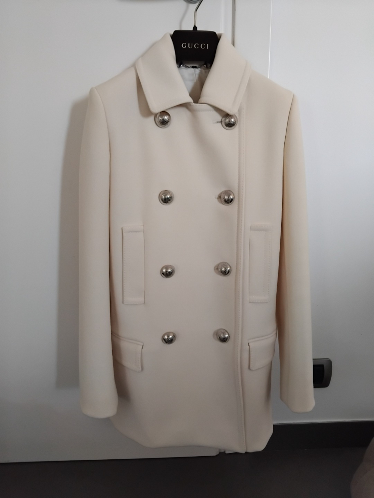 Gucci Manteau mi-saison en laine avec boutons argentés