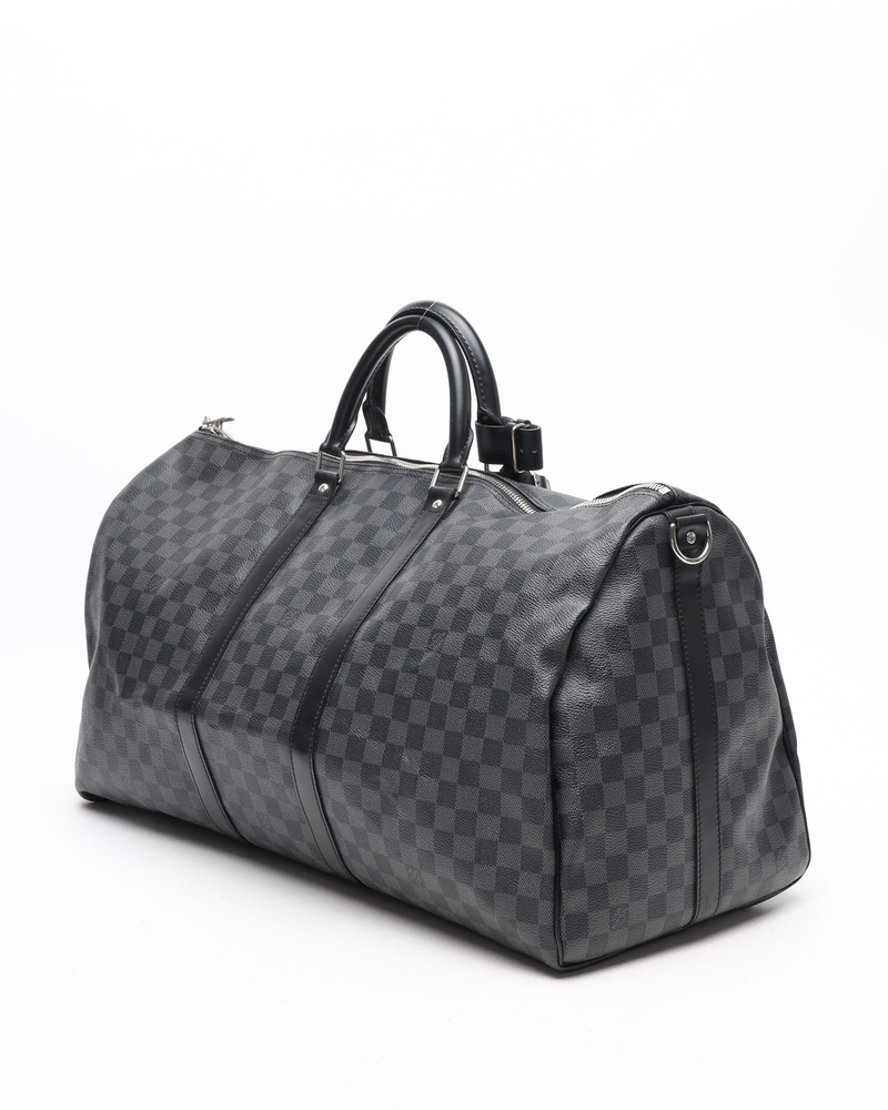 Louis Vuitton Damier Graphite Keepall Bandouliére 55 Weekend Bag