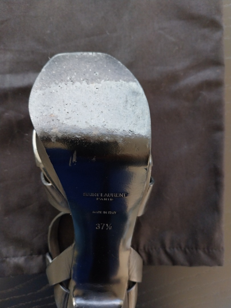 Saint Laurent Tribute sandals in black leather