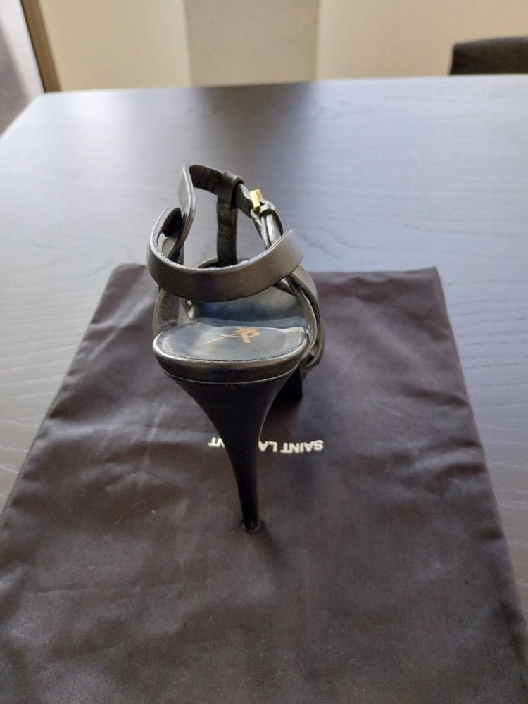 Saint Laurent Tribute sandals in black leather