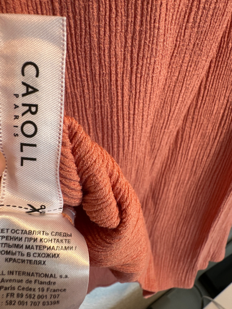 CAROLL Paris Spring coral pink top