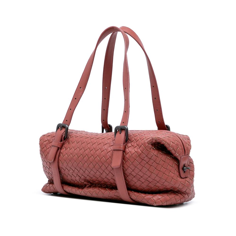 Bottega Veneta B Bottega Veneta Red Indian Red Nappa Leather Leather Nappa Intrecciato Montaigne Shoulder Bag Italy