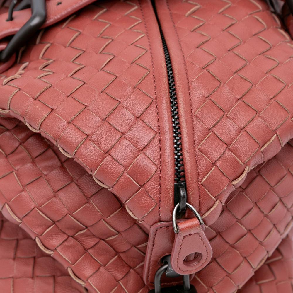 Bottega Veneta B Bottega Veneta Red Indian Red Nappa Leather Leather Nappa Intrecciato Montaigne Shoulder Bag Italy