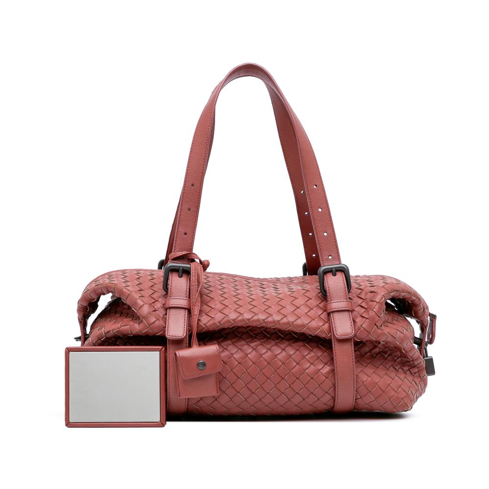Bottega Veneta B Bottega Veneta Red Indian Red Nappa Leather Leather Nappa Intrecciato Montaigne Shoulder Bag Italy