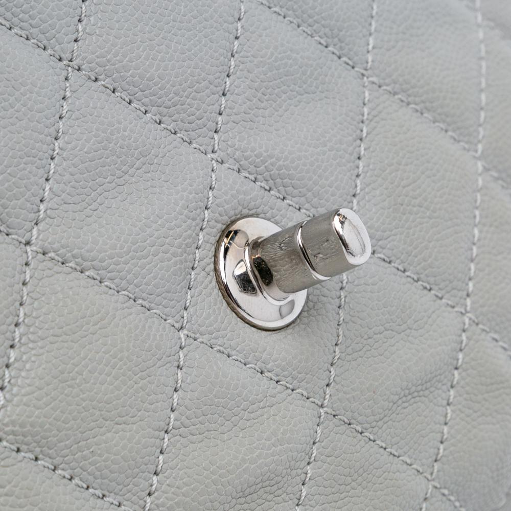 Chanel B Chanel Gray Caviar Leather Leather Large Quilted Caviar Urban Companion Flap Italy