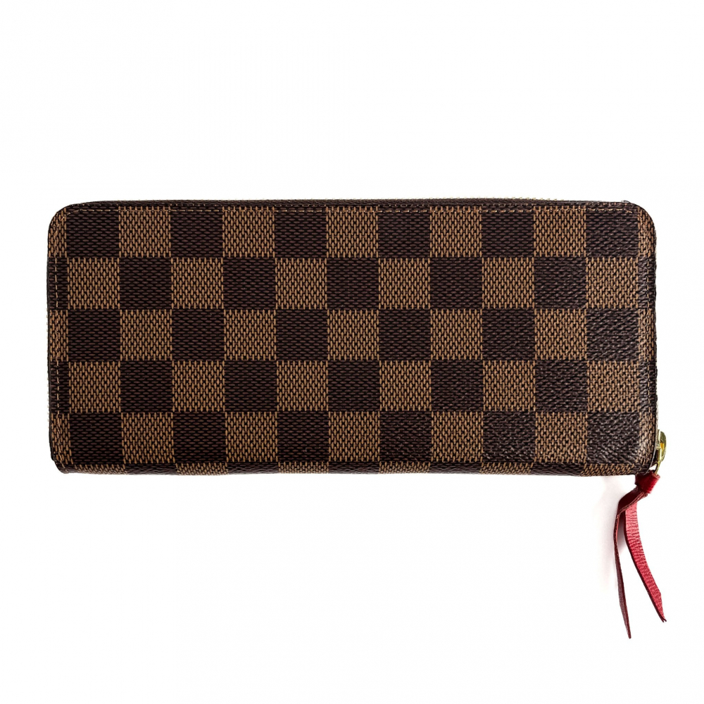 Louis Vuitton Clemence Canvas Long Zip Around Wallet Damier Ebene