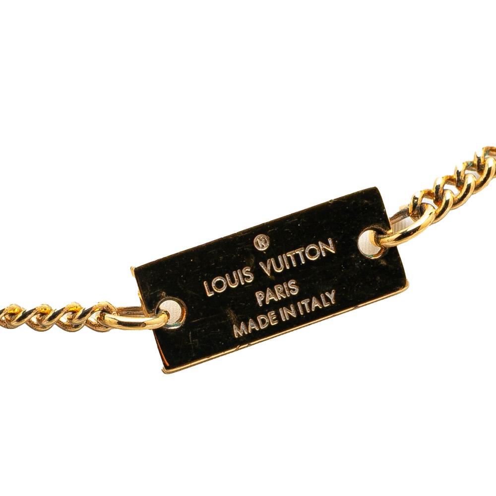 Louis Vuitton B Louis Vuitton Gold Gold Plated Metal Monogram Charms Necklace Italy