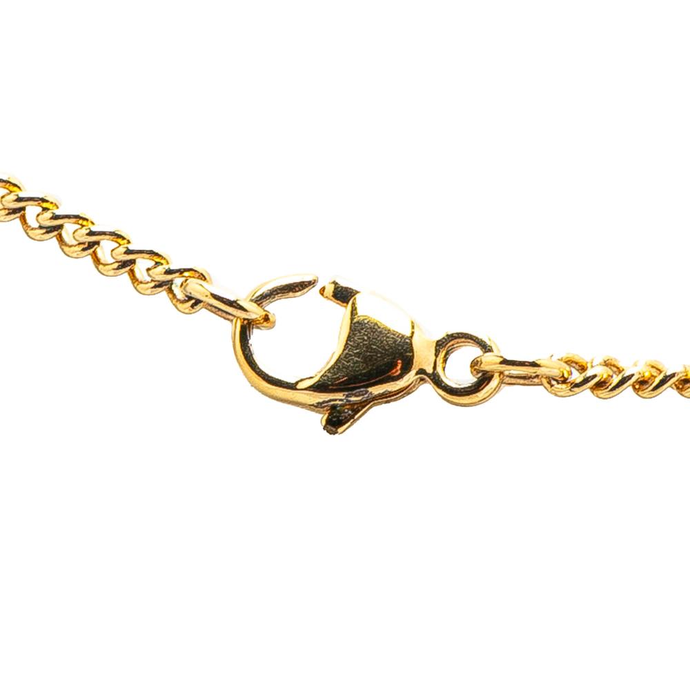 Louis Vuitton B Louis Vuitton Gold Gold Plated Metal Monogram Charms Necklace Italy