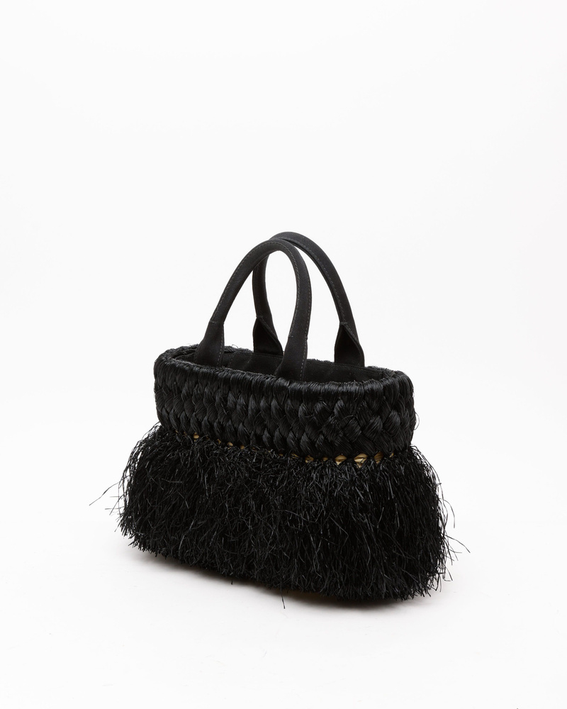 Prada Fringed Raffia Canapa Tote Bag