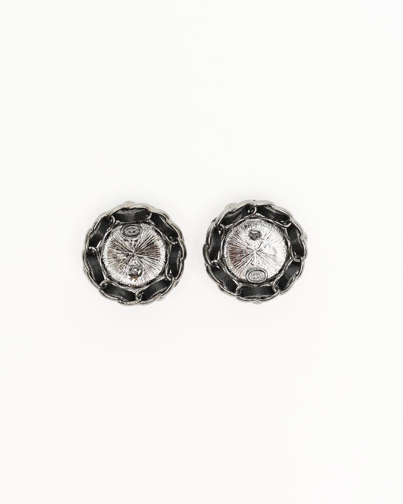 Chanel Coco Mark Chain Rhinestone Pearl Earrings