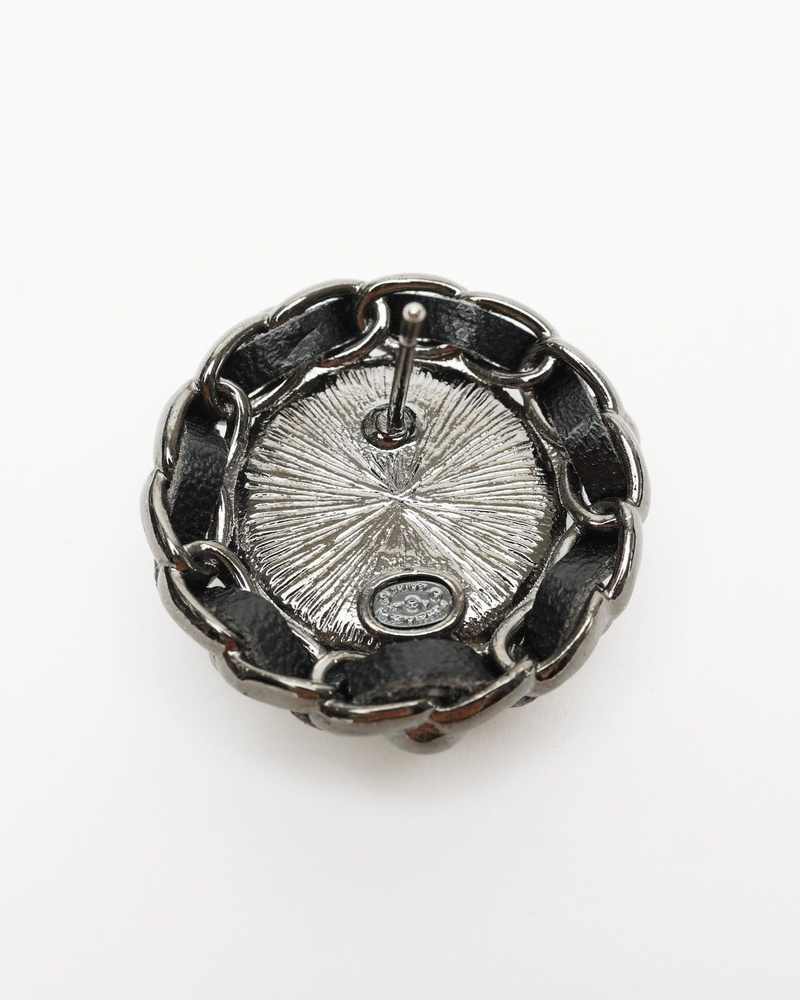 Chanel Coco Mark Chain Rhinestone Pearl Earrings