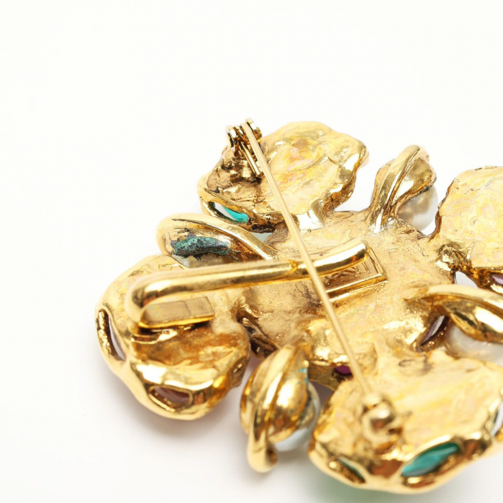 Saint Laurent Vintage Stone Brooch