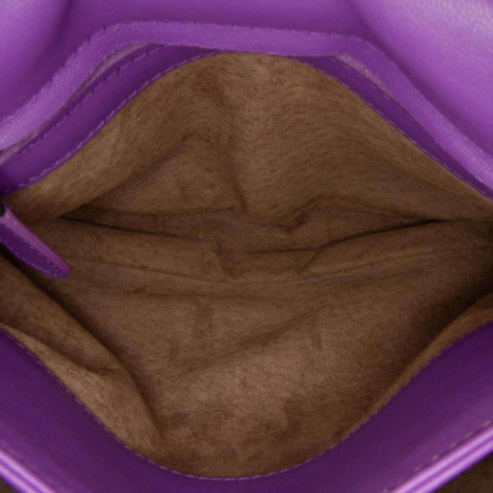 Bottega Veneta Purple Small Nappa Intrecciato Olimpia Shoulder Bag Italy