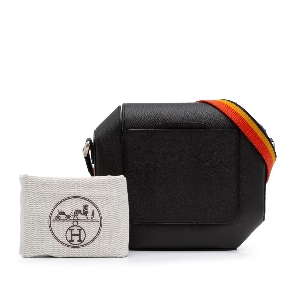 Hermès AB Hermès Black Calf Leather Epsom Octogone 23 France