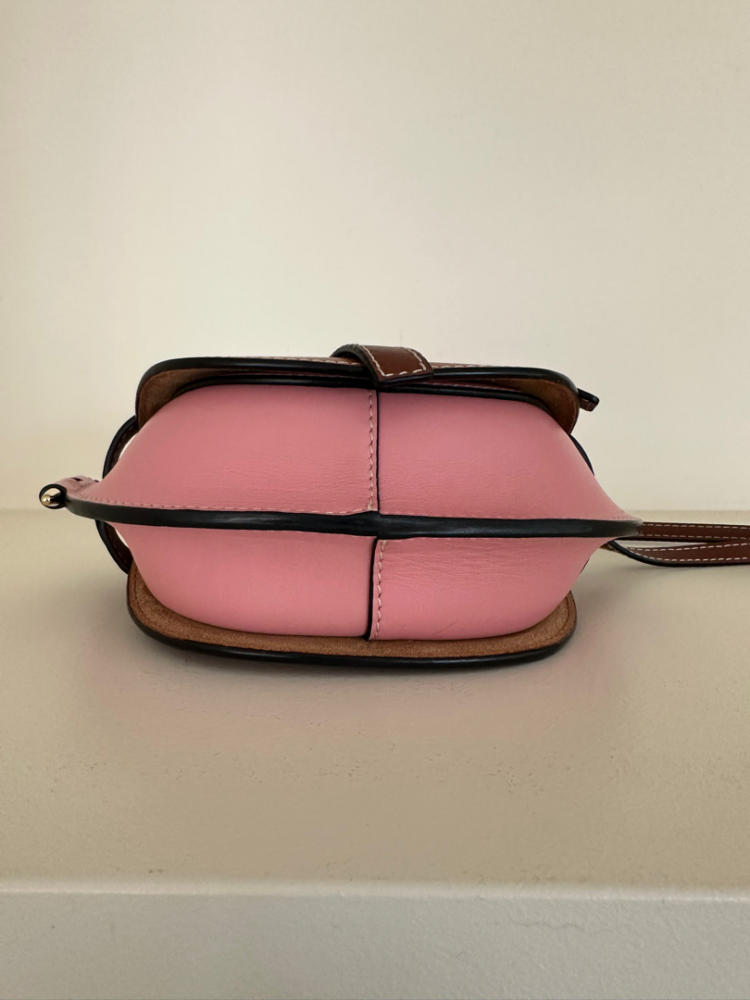 Loewe Gate Bag Mini Tan x Medium Pink Calf Leather Spain made Authentic
