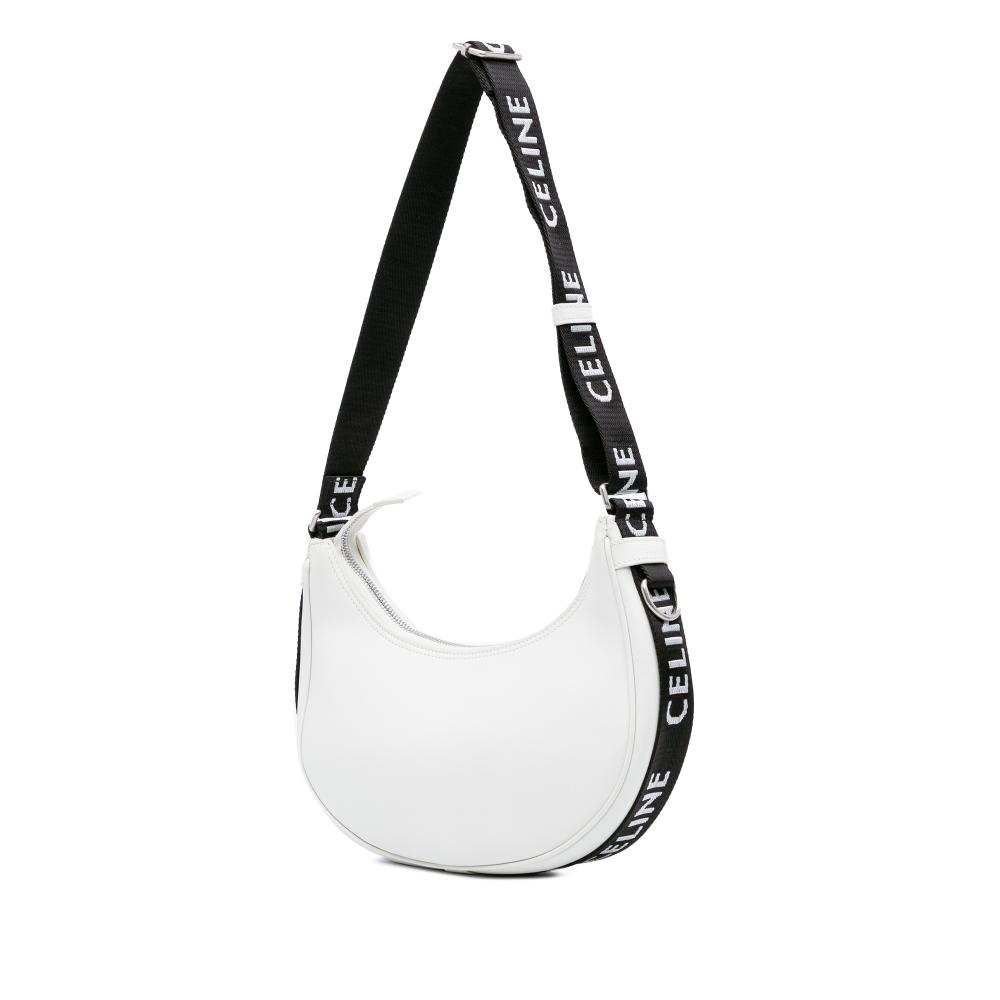 Celine AB Celine White Calf Leather Medium Smooth skin Ava Shoulder Bag with Celine Strap Italy