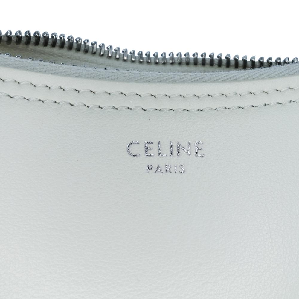 Celine AB Celine White Calf Leather Medium Smooth skin Ava Shoulder Bag with Celine Strap Italy