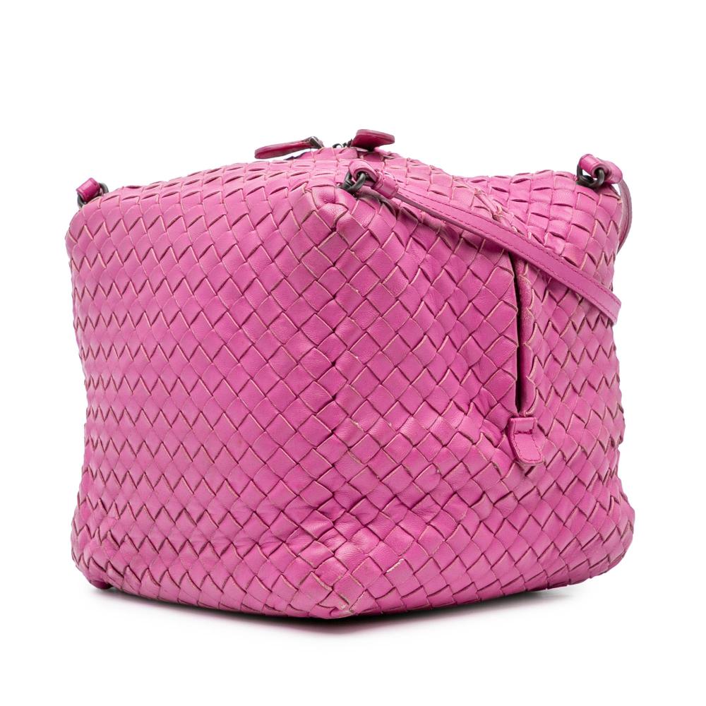 Bottega Veneta B Bottega Veneta Pink Nappa Leather Leather Nappa Intrecciato Cube Crossbody Italy