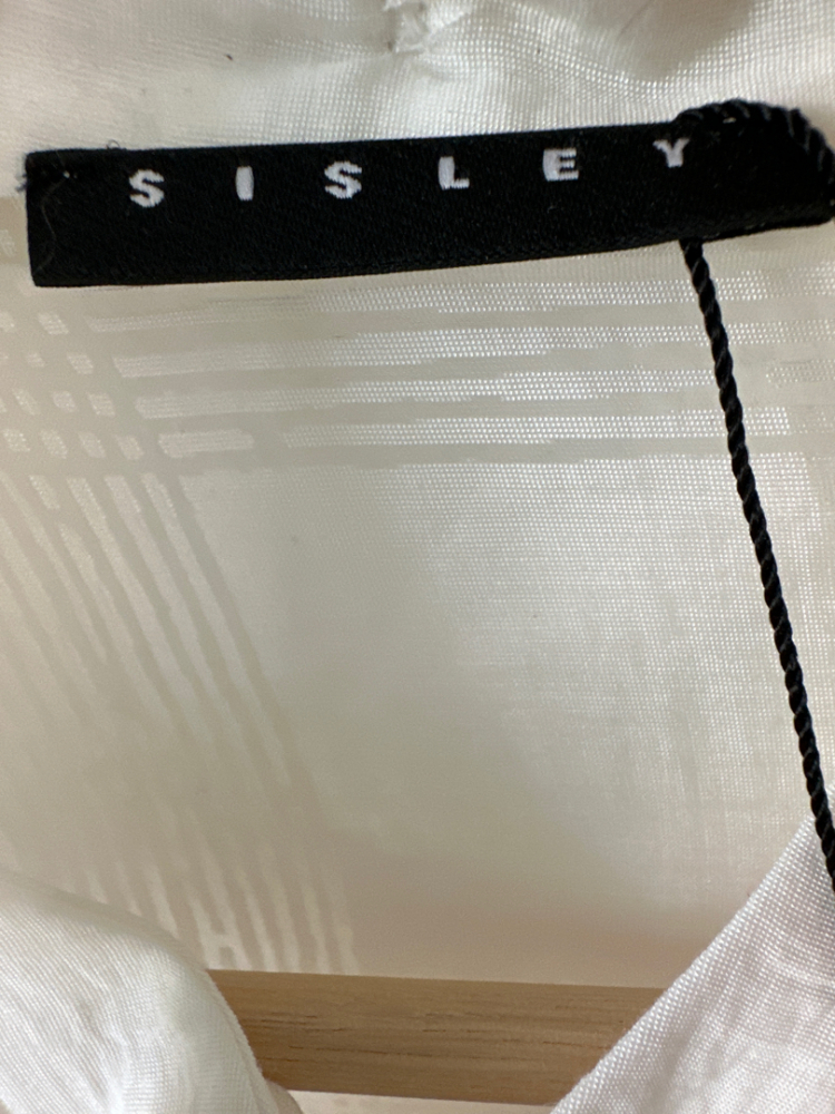 Sisley White blouse with ribbon on top