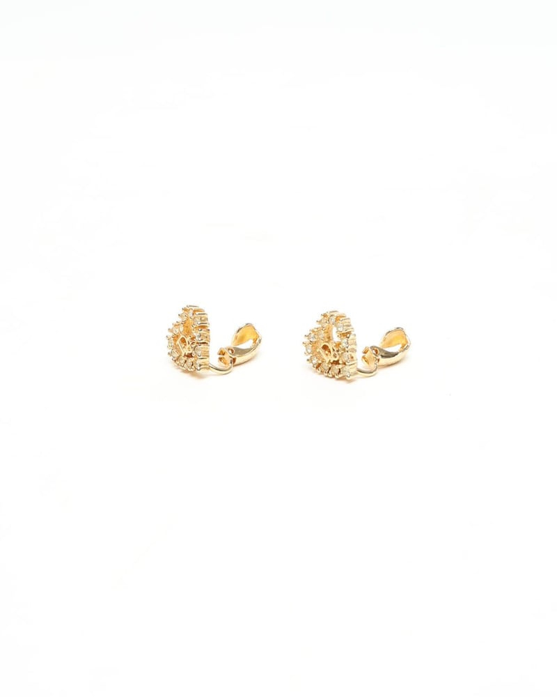 Christian Dior Rhinestone Logo Clip-On Earrings