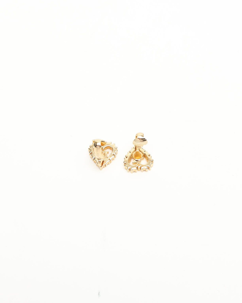 Christian Dior Rhinestone Logo Clip-On Earrings
