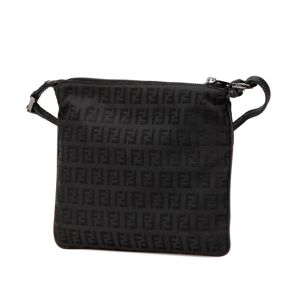 Fendi B Fendi Black Canvas Fabric Zucchino Crossbody Italy