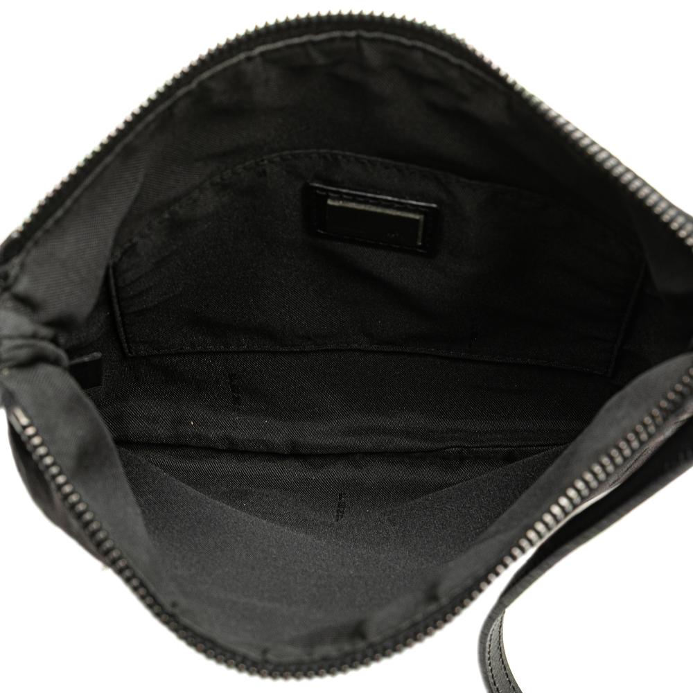 Fendi B Fendi Black Canvas Fabric Zucchino Crossbody Italy