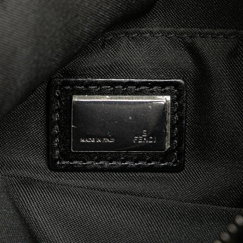 Fendi B Fendi Black Canvas Fabric Zucchino Crossbody Italy