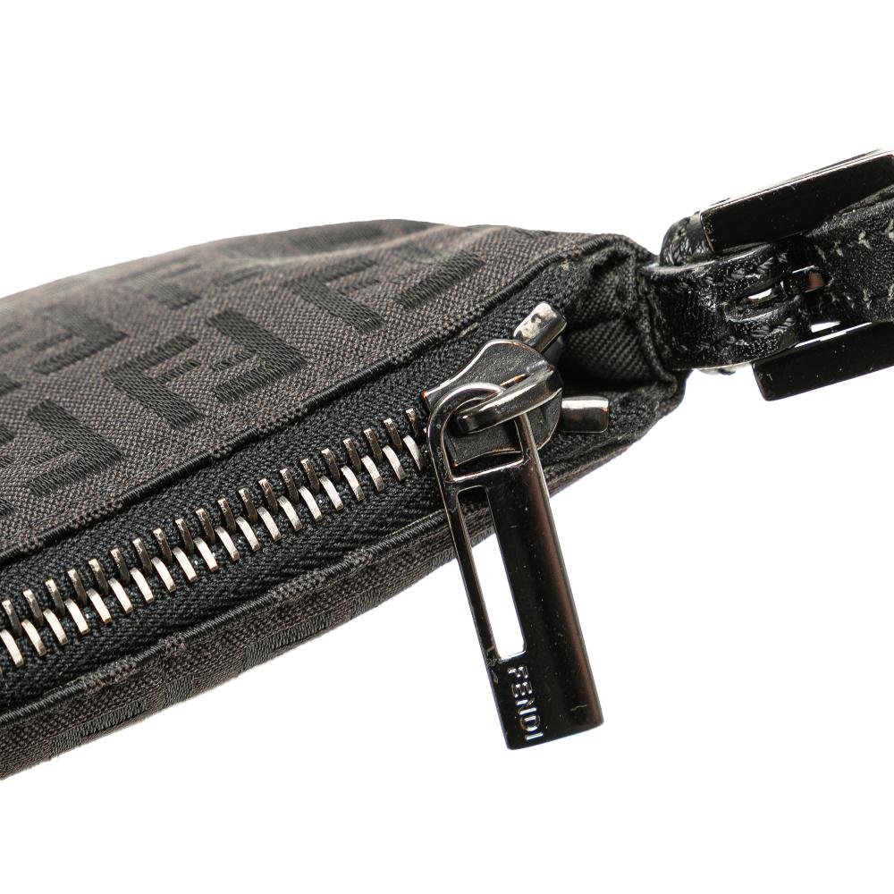 Fendi B Fendi Black Canvas Fabric Zucchino Crossbody Italy