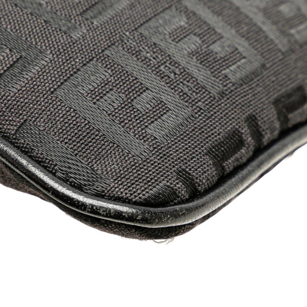 Fendi B Fendi Black Canvas Fabric Zucchino Crossbody Italy