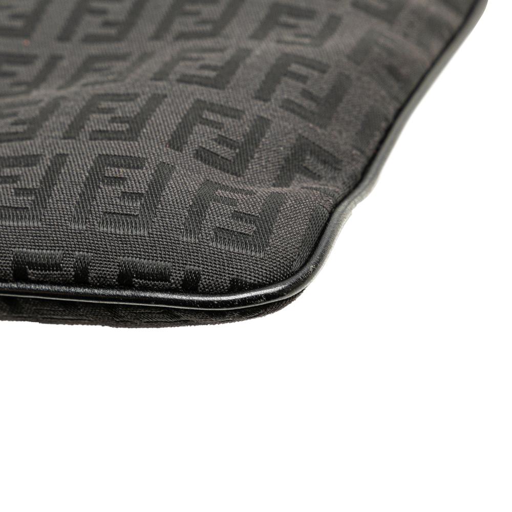 Fendi B Fendi Black Canvas Fabric Zucchino Crossbody Italy