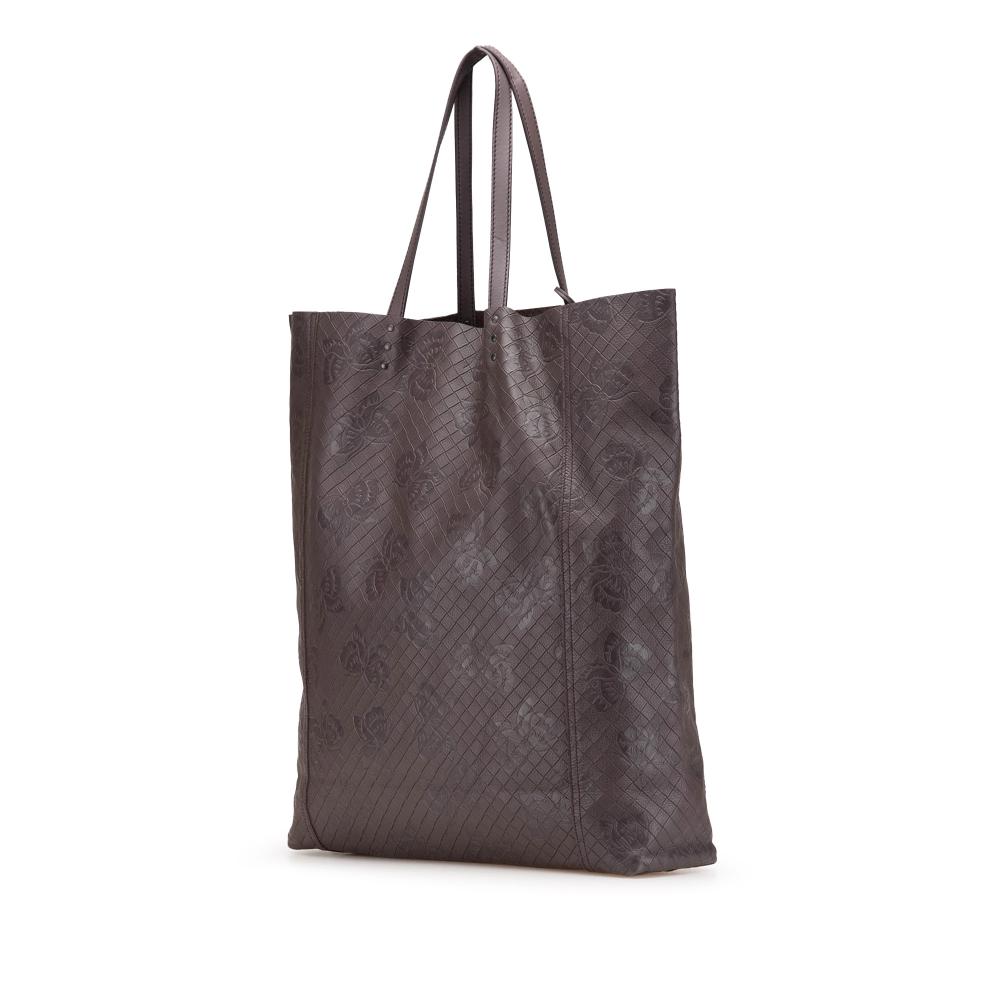 Bottega Veneta B Bottega Veneta Brown Dark Brown Calf Leather Intrecciomirage Butterfly Tote Italy