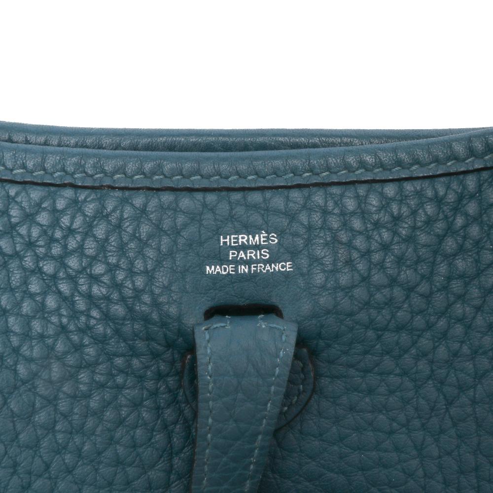 Hermès AB Hermès Blue Turquoise Calf Leather Clemence Evelyne TPM France