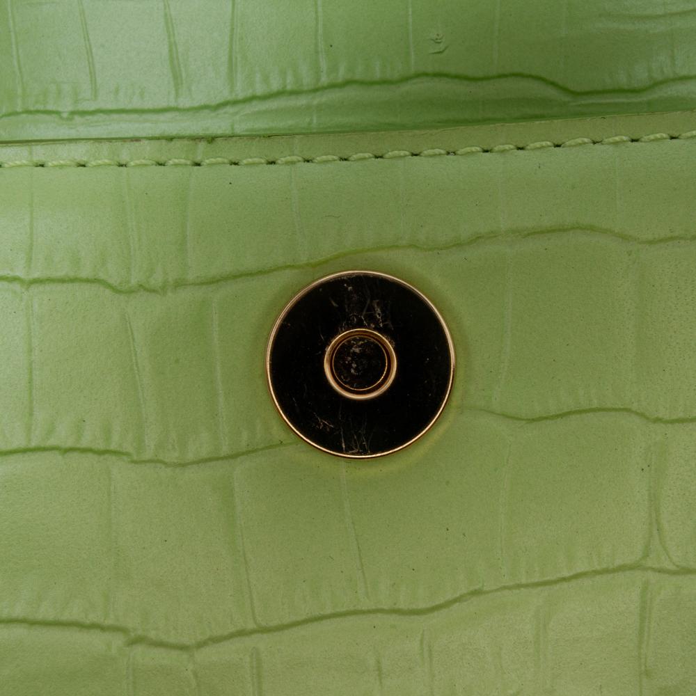 Jacquemus AB Jacquemus Green Light Green Calf Leather Croc Embossed skin Le Chiquito Satchel Italy
