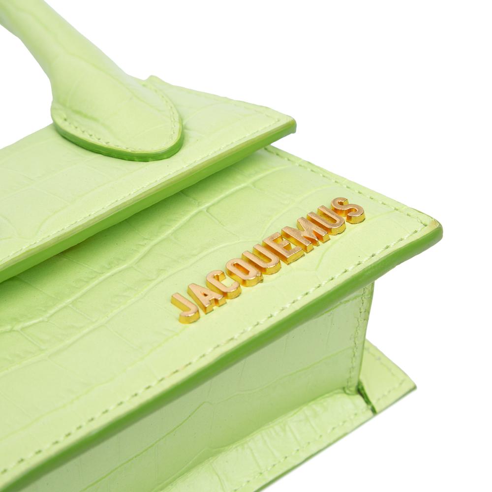 Jacquemus AB Jacquemus Green Light Green Calf Leather Croc Embossed skin Le Chiquito Satchel Italy