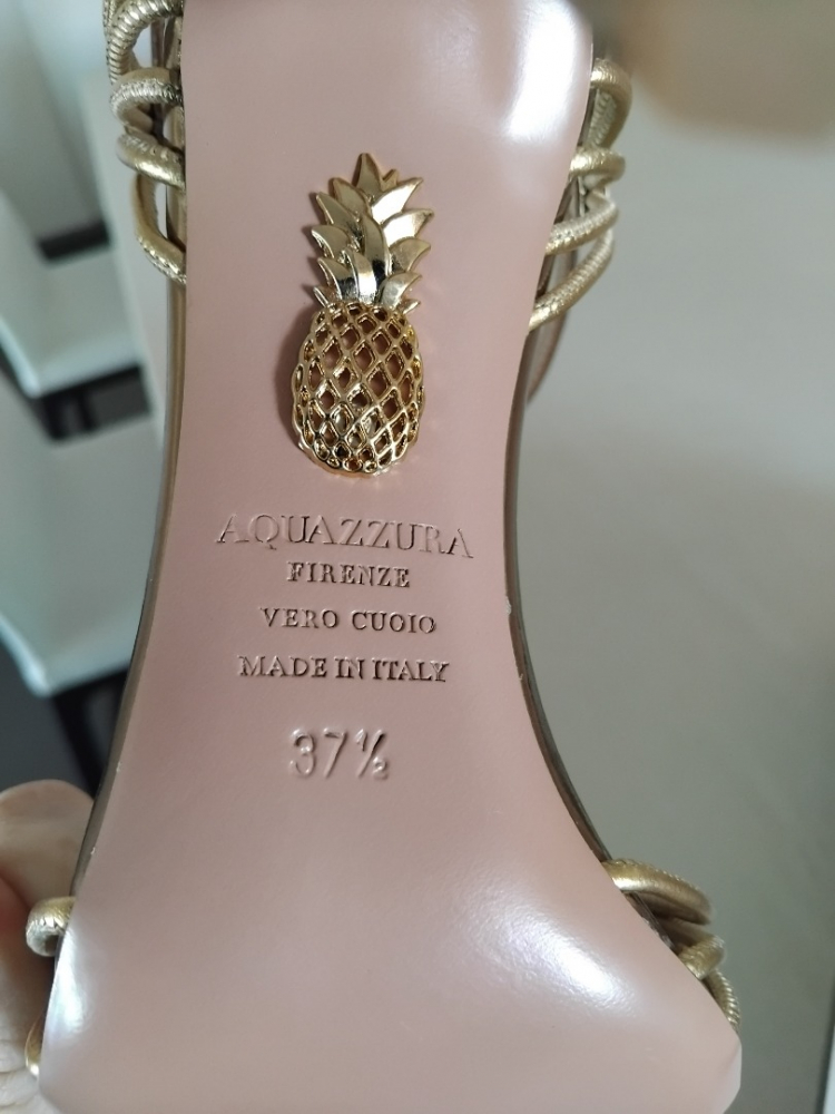 Aquazzura josephine-Sandalen aus Antikleder gold