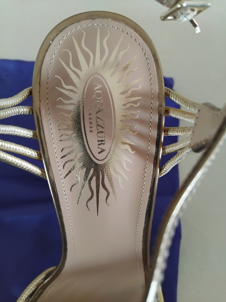 Aquazzura josephine-Sandalen aus Antikleder gold