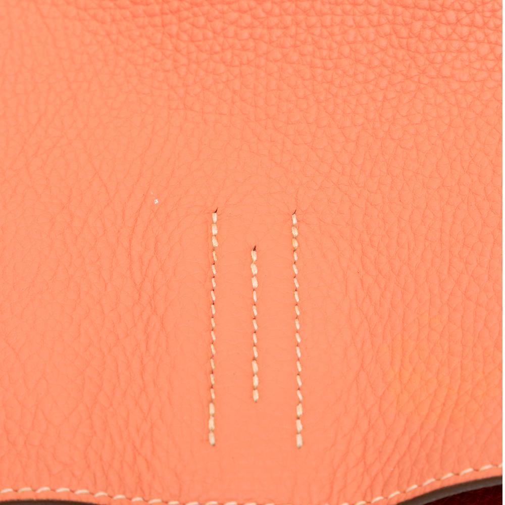 Hermès B Hermès Pink Salmon with Red Calf Leather Clemence Double Sens 36 France