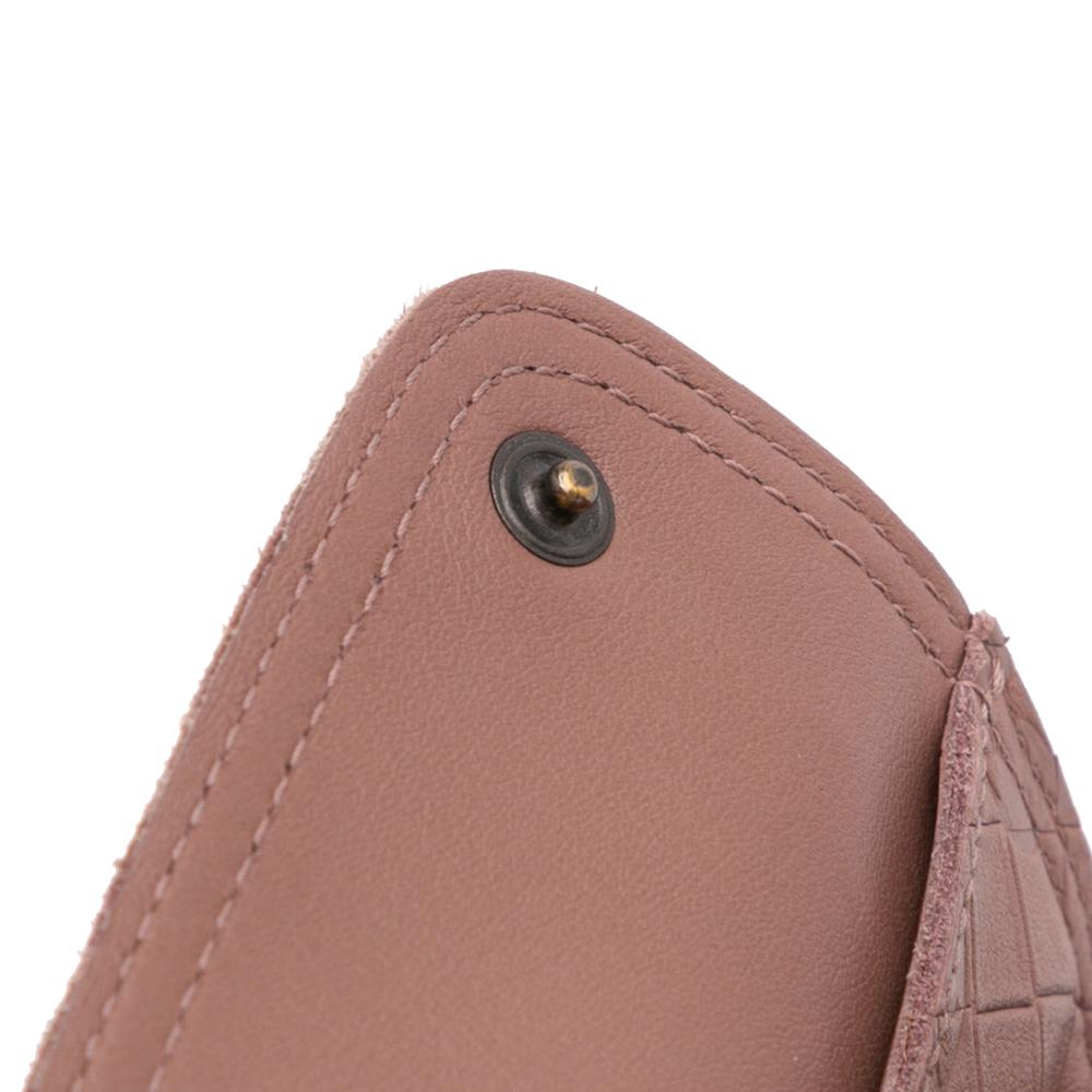 Bottega Veneta Pink Small Calfskin Intrecciomirage Embossed Butterfly Chain Crossbody Italy