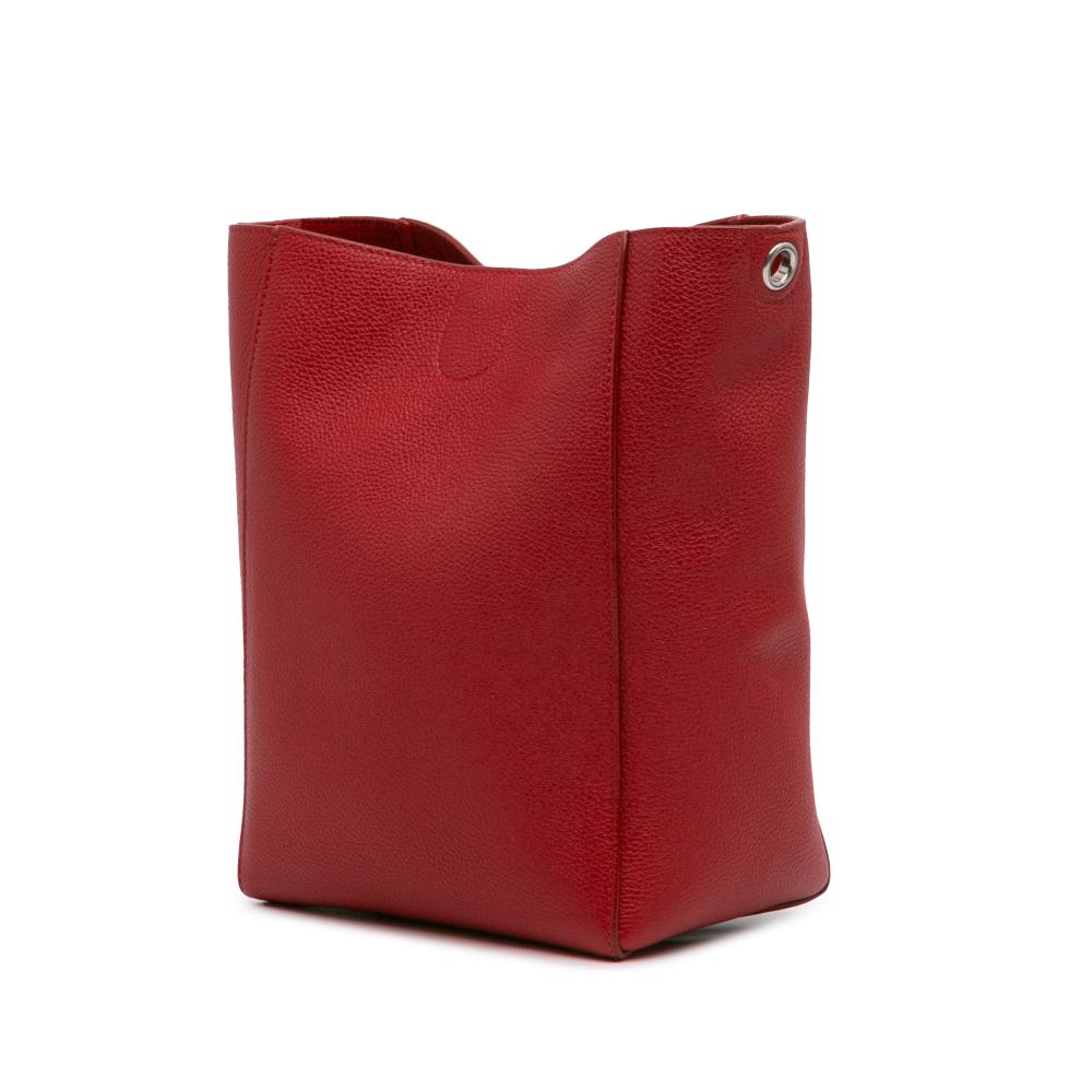 Celine B Celine Red Calf Leather Small Seau Sangle Bucket Bag Italy