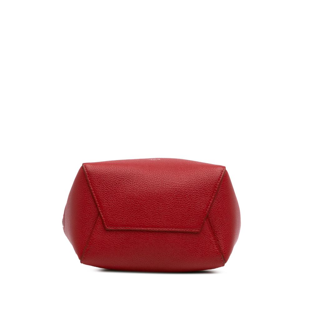 Celine B Celine Red Calf Leather Small Seau Sangle Bucket Bag Italy