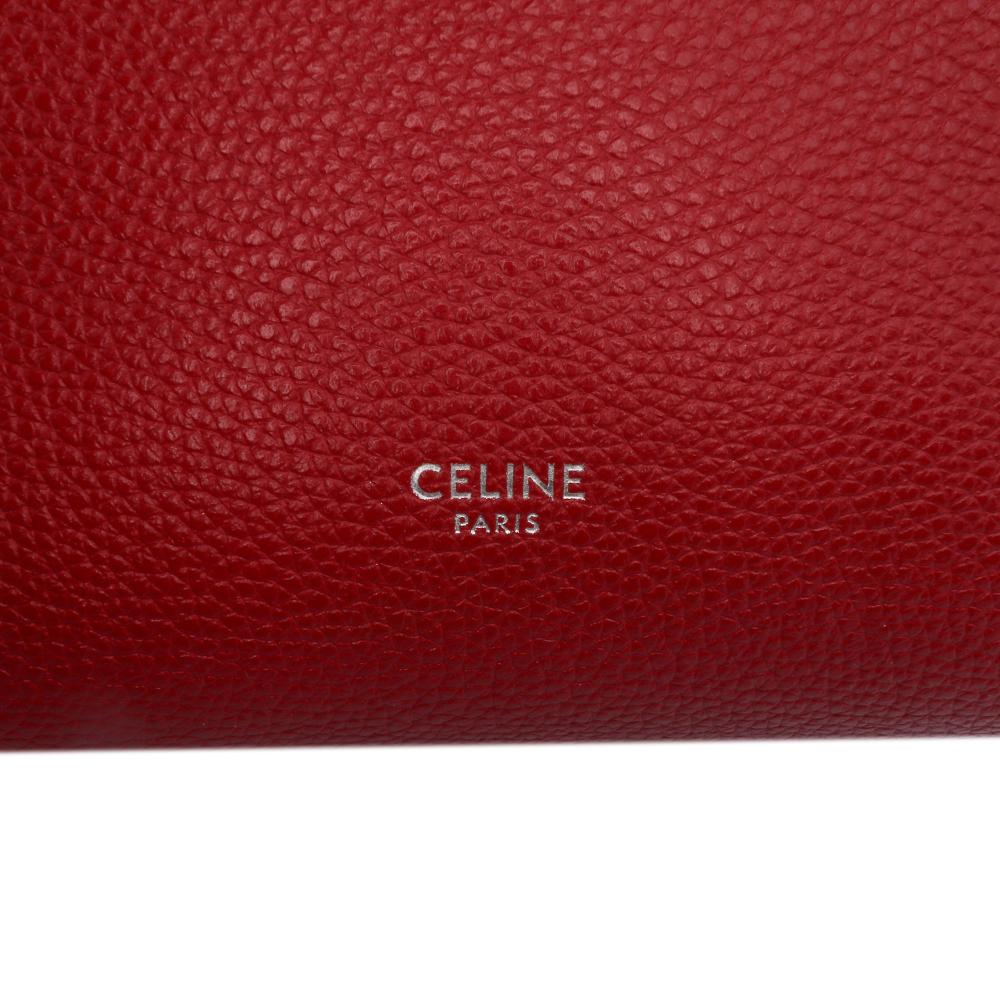 Celine B Celine Red Calf Leather Small Seau Sangle Bucket Bag Italy
