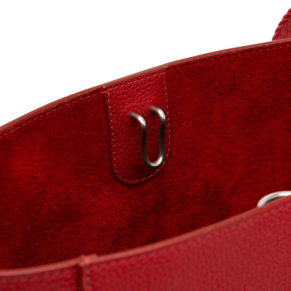 Celine B Celine Red Calf Leather Small Seau Sangle Bucket Bag Italy