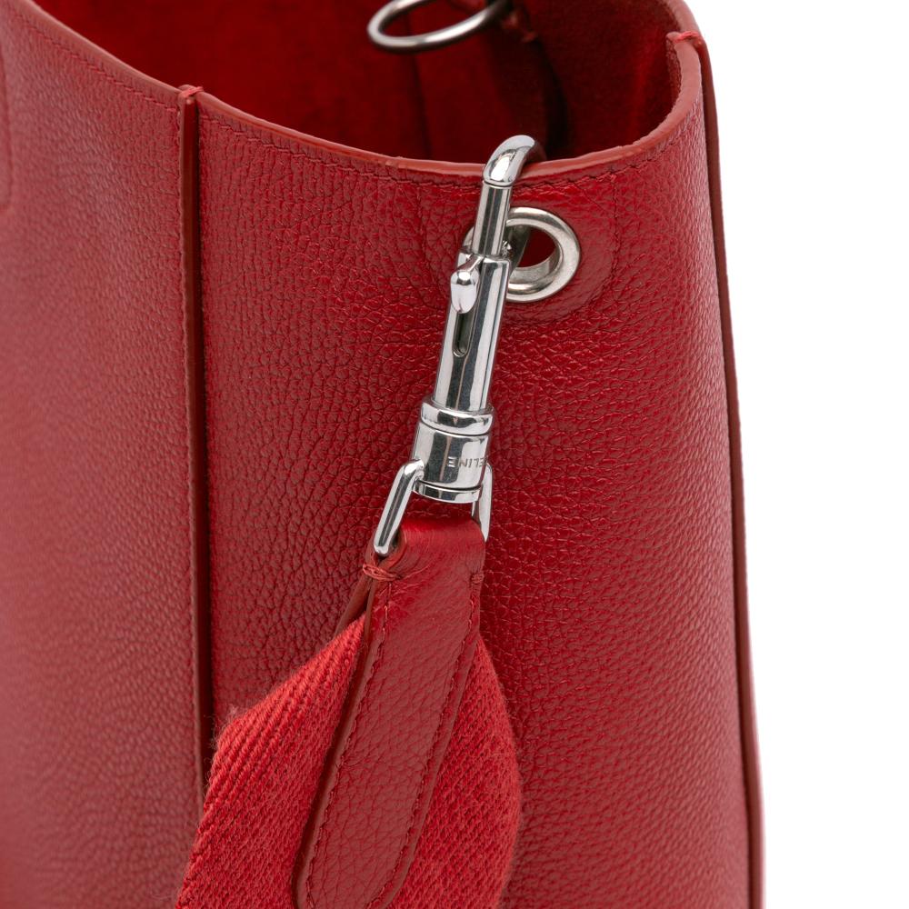 Celine B Celine Red Calf Leather Small Seau Sangle Bucket Bag Italy